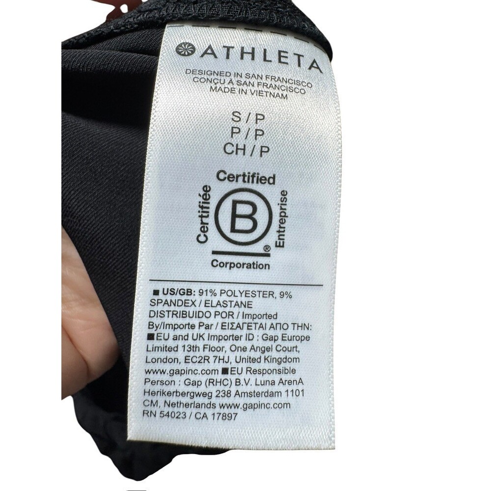 Athleta MVP Mid Rise Wide Leg Snap Pants size small P SP black athletic - Picture 4 of 8